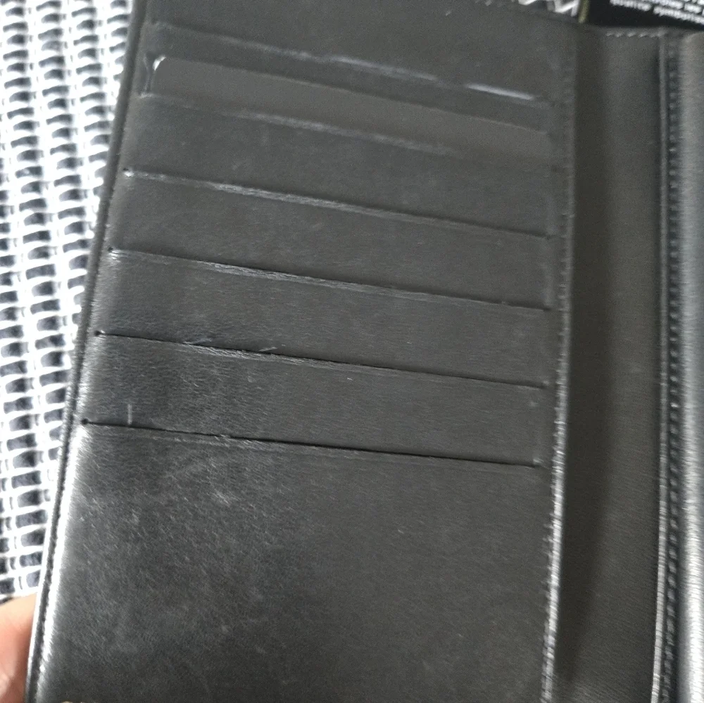 Chane CC Logol Black Leather Wallet